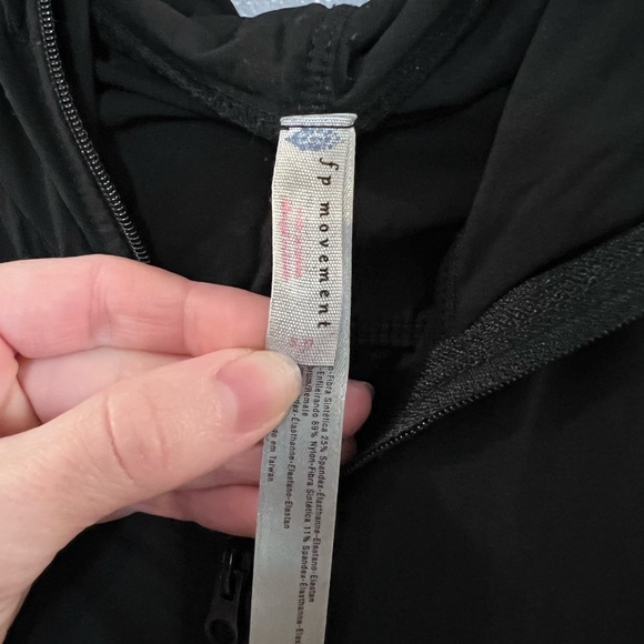 Free People Movement Going For A Runsie Romper Biker Hood One Piece Black S - Picture 4 of 7